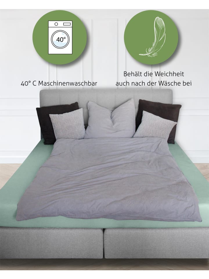 Aspero Bambus Spannbettlaken Macau in Graugrün günstig kaufen