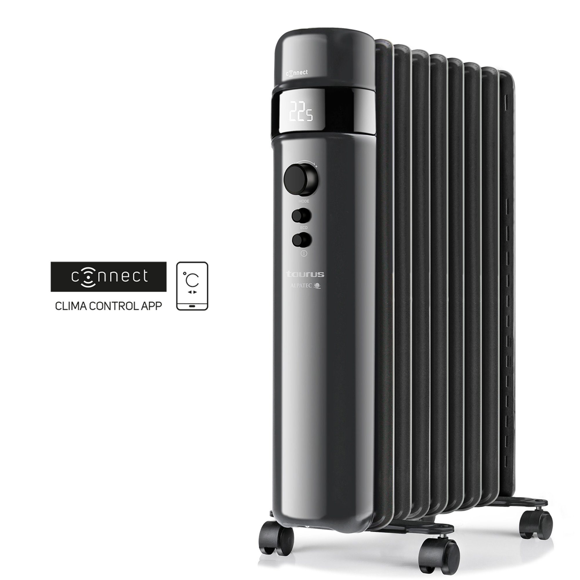 Taurus Ölradiator AGADIR CONNECT 2000, 2000 W, WIFI-App-Steuerung, Sprachsteuerung über Alexa und Google