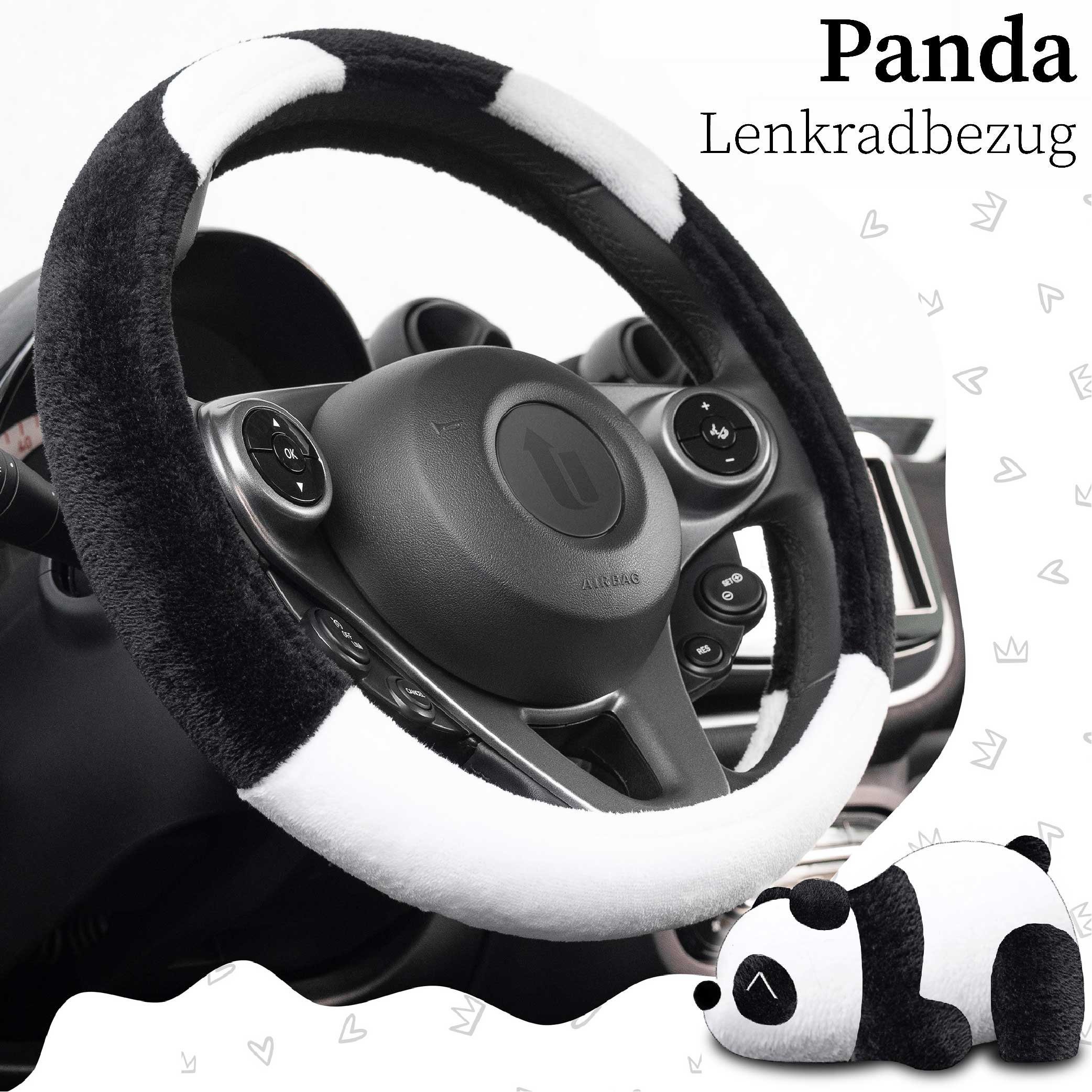 Upgrade4cars Lenkradbezug Plüsch, Ø 37,00 - 39,00 cm, Weiches Plüschmaterial mit entzückenden Designs von Teddybären