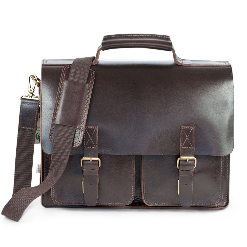 Jahn-Tasche Aktentasche Naturleder Lehrertasche, Anilin-Leder Braun Jahn-Tasche 420-anilin