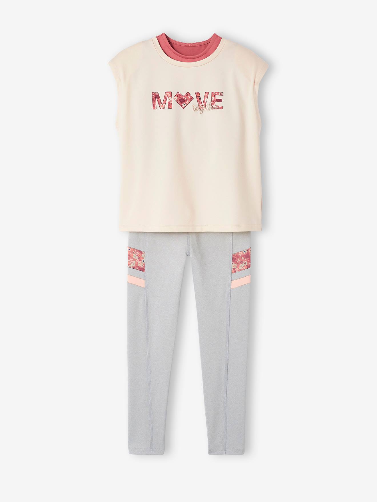 Ensemble 3 pièces sport fille écru