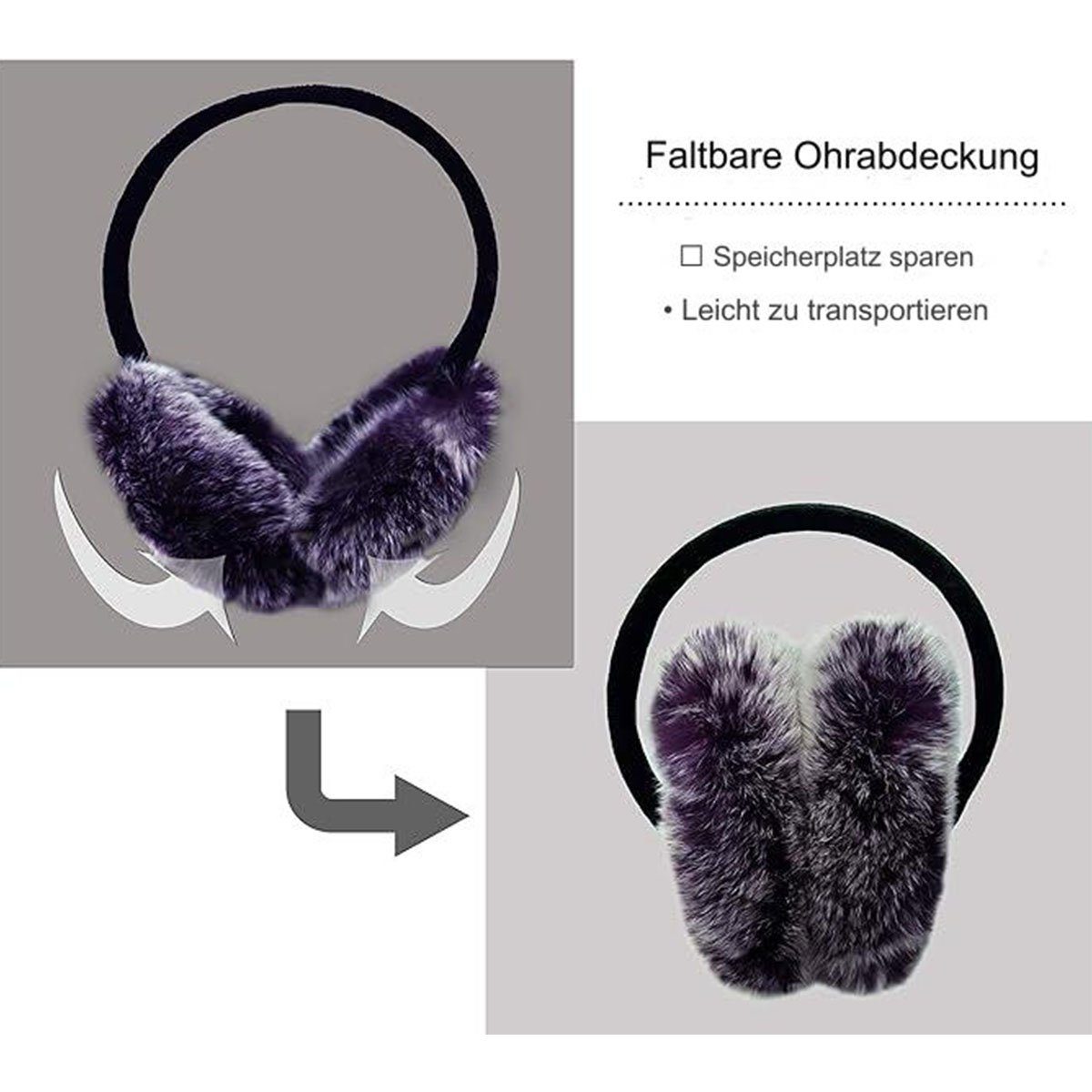 COUNJOYING Ohrenwärmer Damen Ohrenschützer, Weich Warm und Faltbare (1-St)