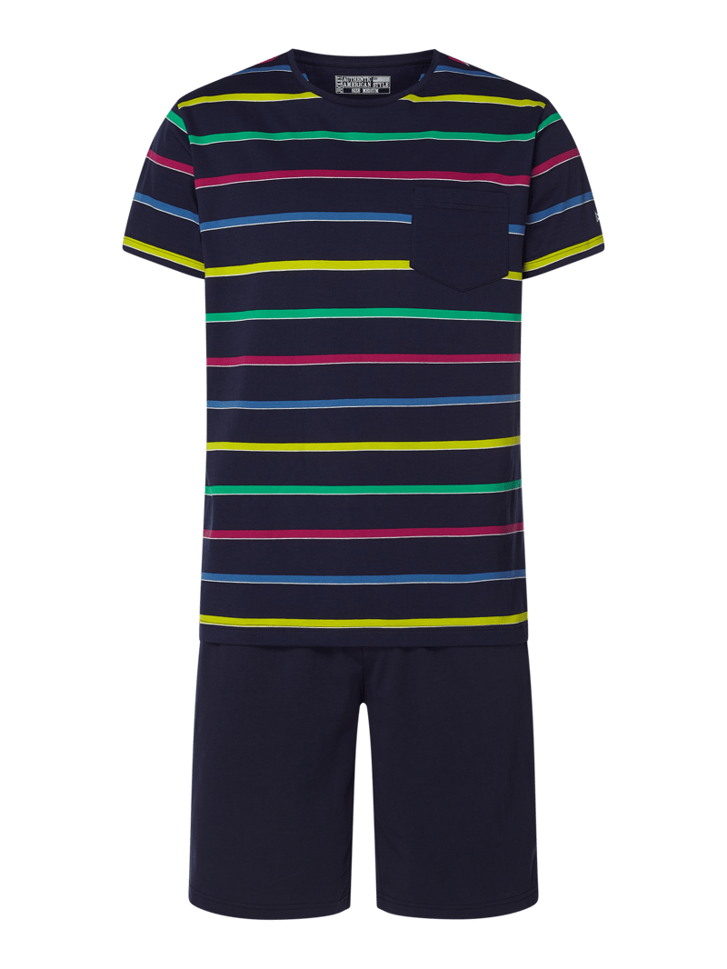 Pyjama aus Baumwolle in marineblau