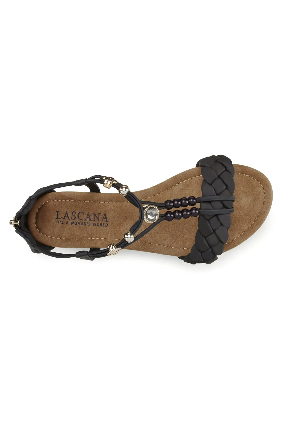 LASCANA  Sandalette - Schwarz - Flacher Absatz