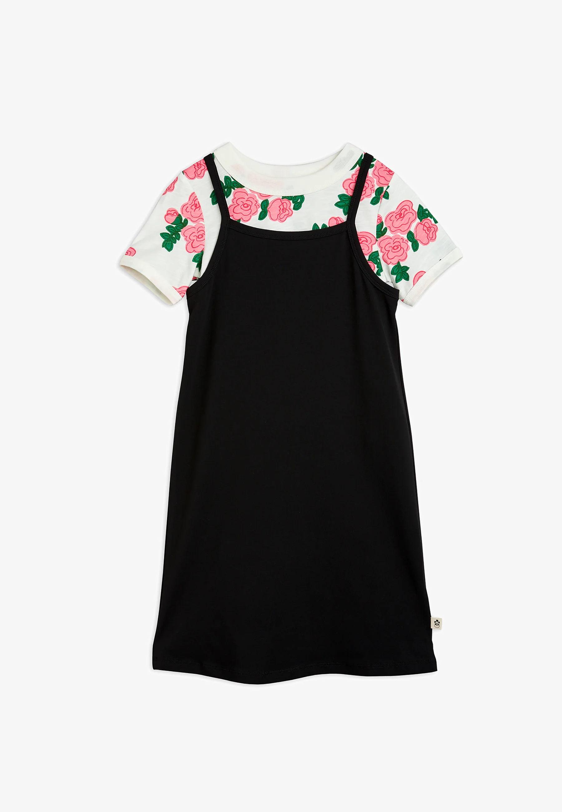 Mini Rodini CONJUNTO VESTIDO ROSAS - Camiseta con estampado