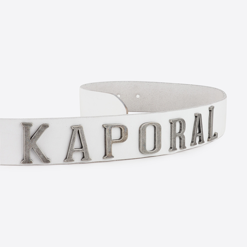 KEZEL  Ceinture en cuir blanc Homme