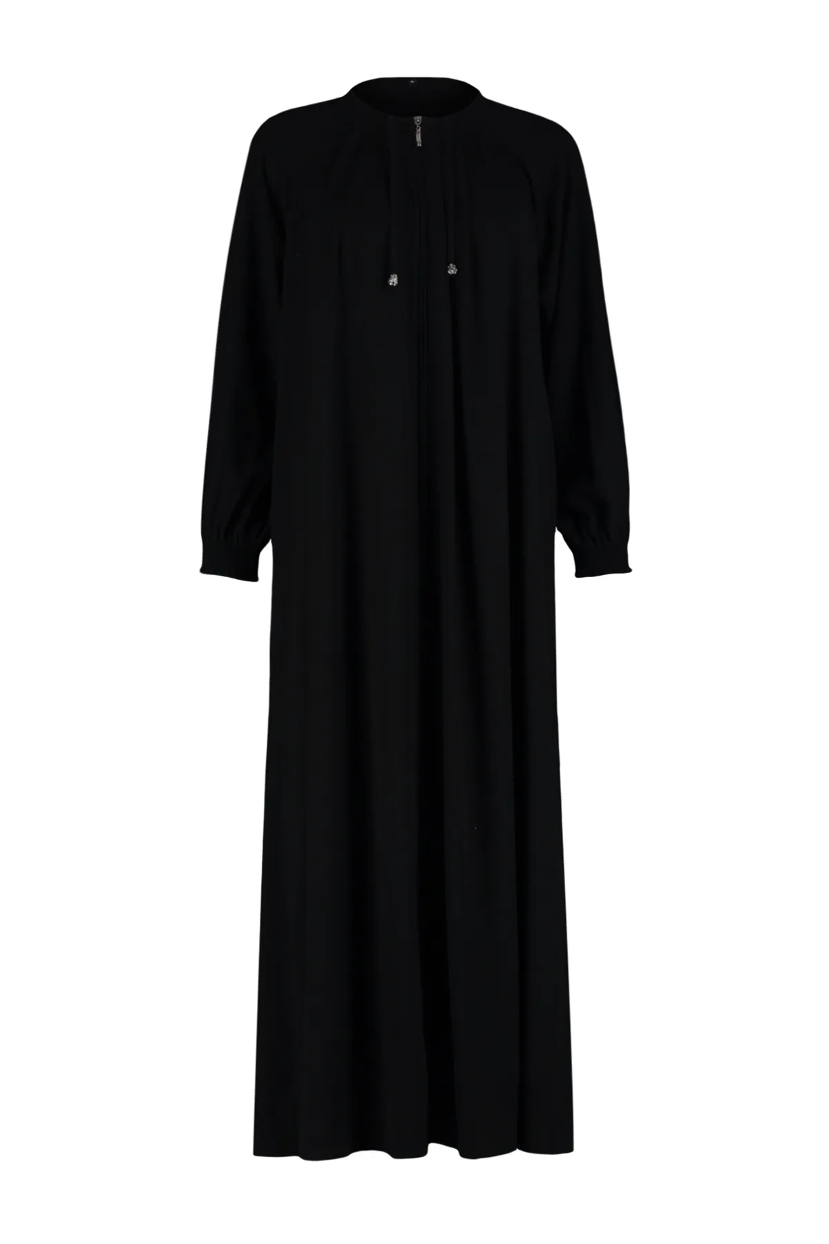 Trendyol Modest  Schwarzes Mevlana-Modell, gewebte dünne Kreppmütze & Ferace & Abaya TCTSS24KF00023