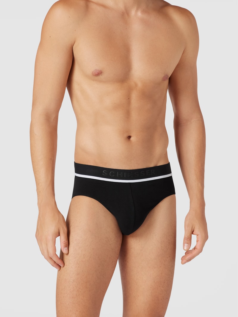 Slip mit Label-Details Modell 'Rio' im 3er-Pack in mittelgrau meliert