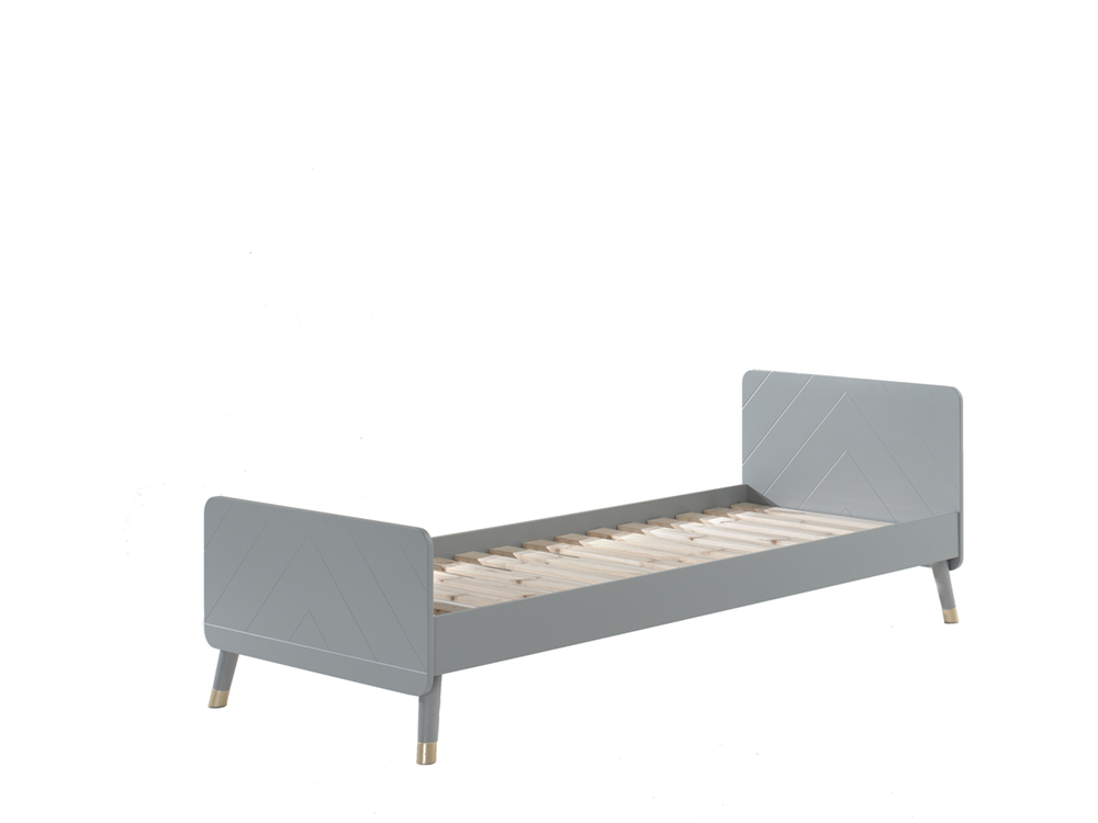 VIPACK BILLY Einzelbett 90 x 200 cm, mit Lattenrost, Ausführung lackiert Timeless Grau