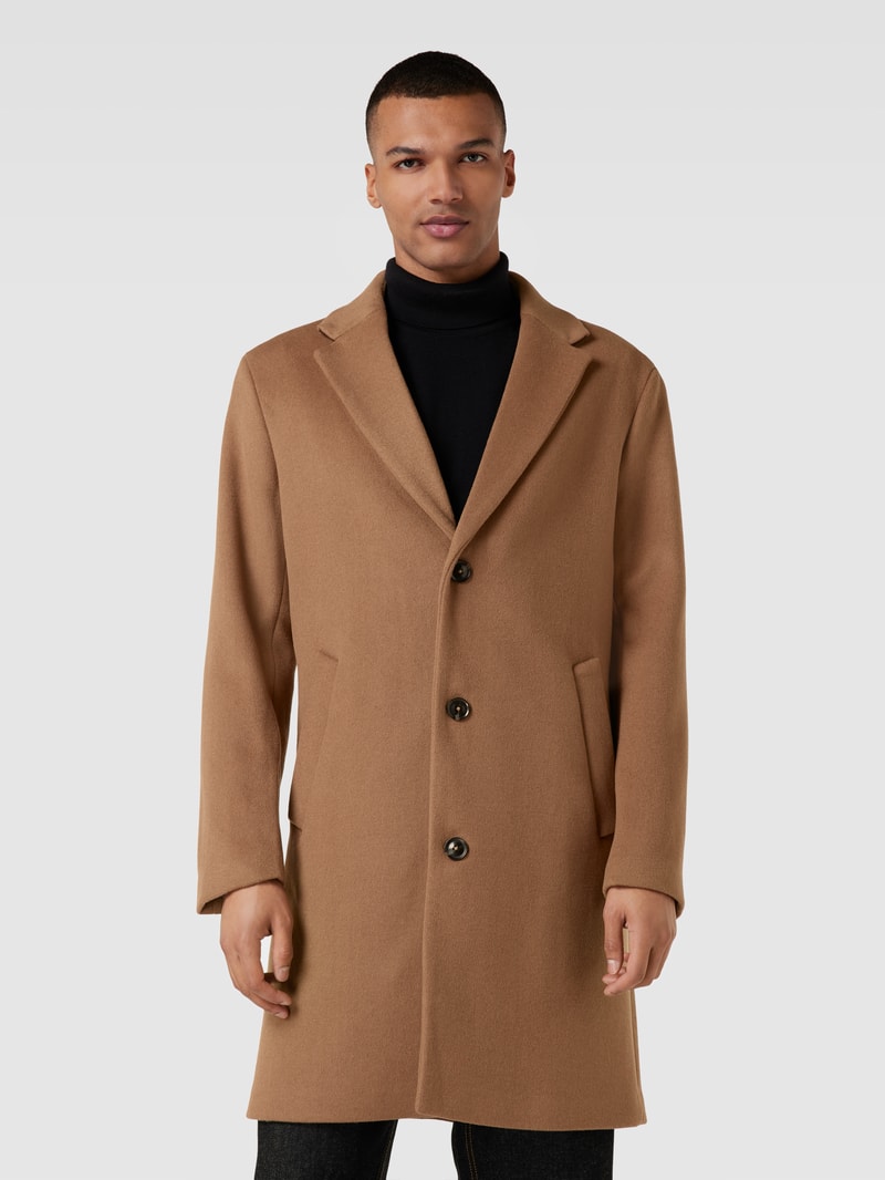 Mantel mit seitlichen Eingrifftaschen Modell 'dalan' in camel