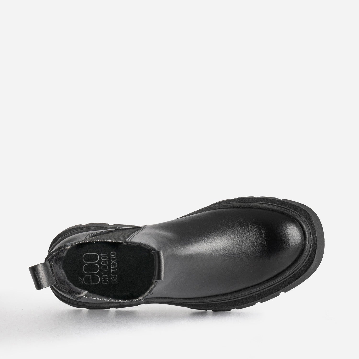 Chelsea boots TEXTO noir cuir éco-conçu maxi crans