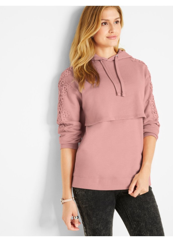 Umstands-Sweatshirt / Still-Sweatshirt mit Spitze