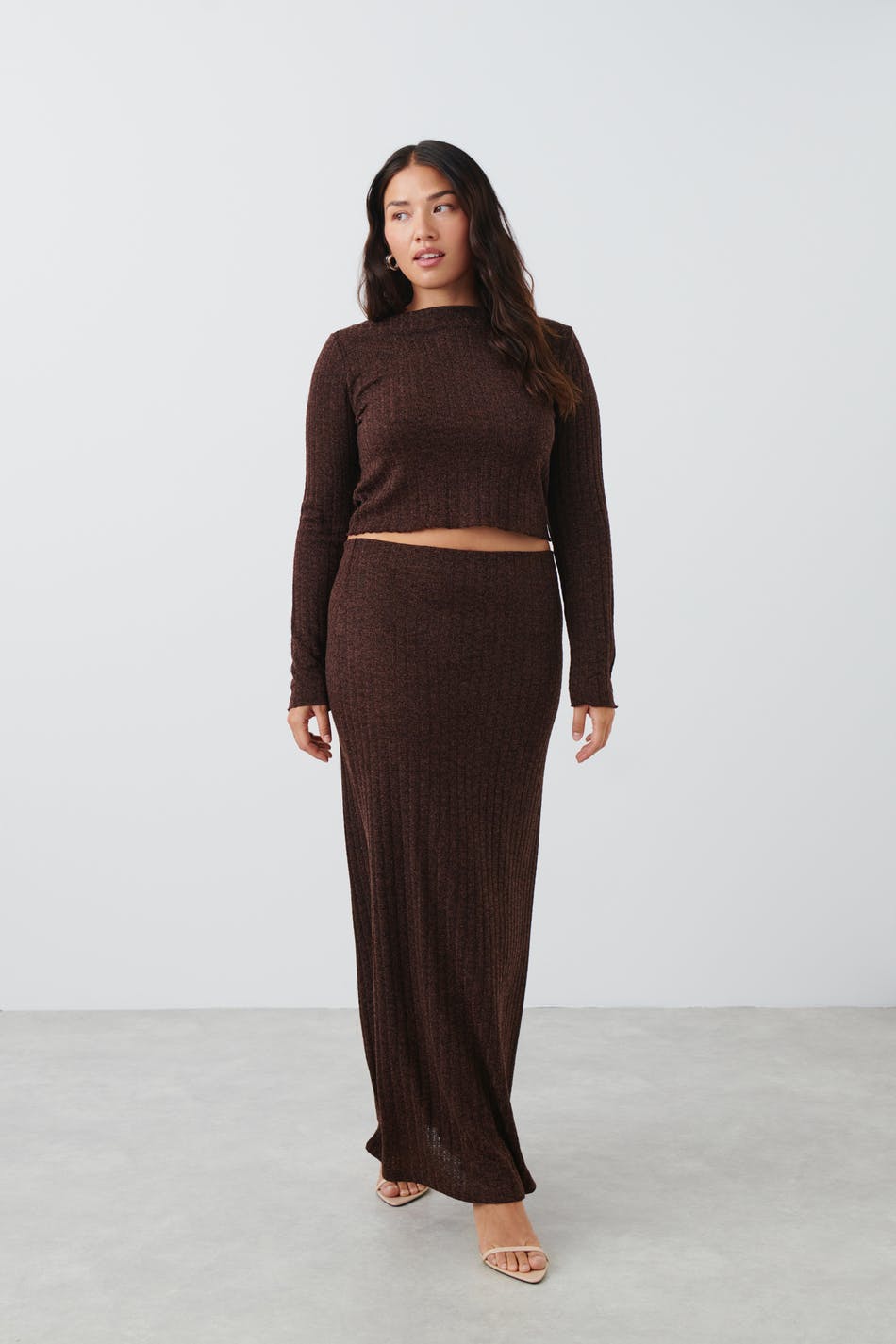 Rib maxi skirt