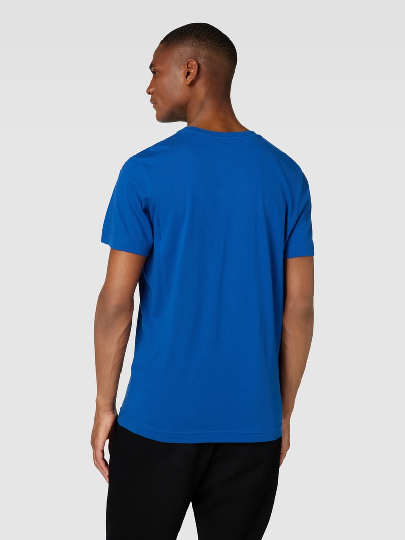 T-Shirt mit Label-Print in royalblau