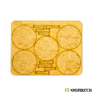 Wooden Planks 50 mm Round Base Toppers (50mm) (5)