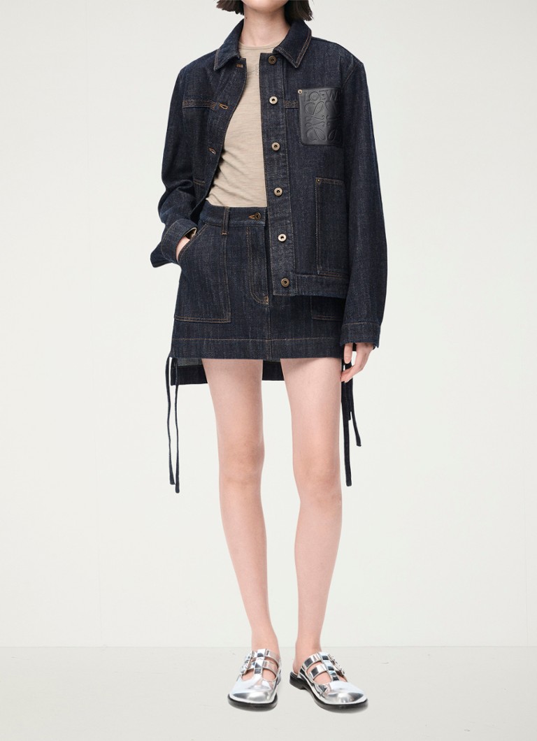 LOEWE Wool long-sleeved shirt with logo embroidery