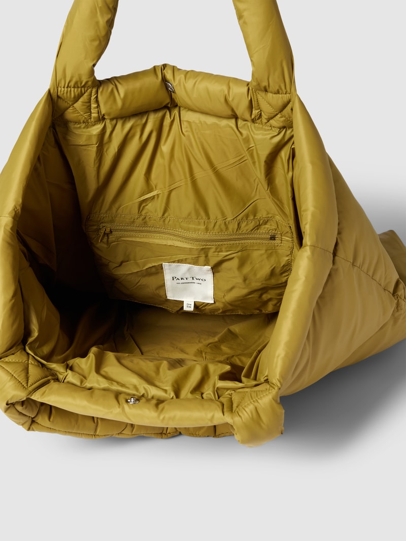 Shopper mit Steppnähten in olivgrün