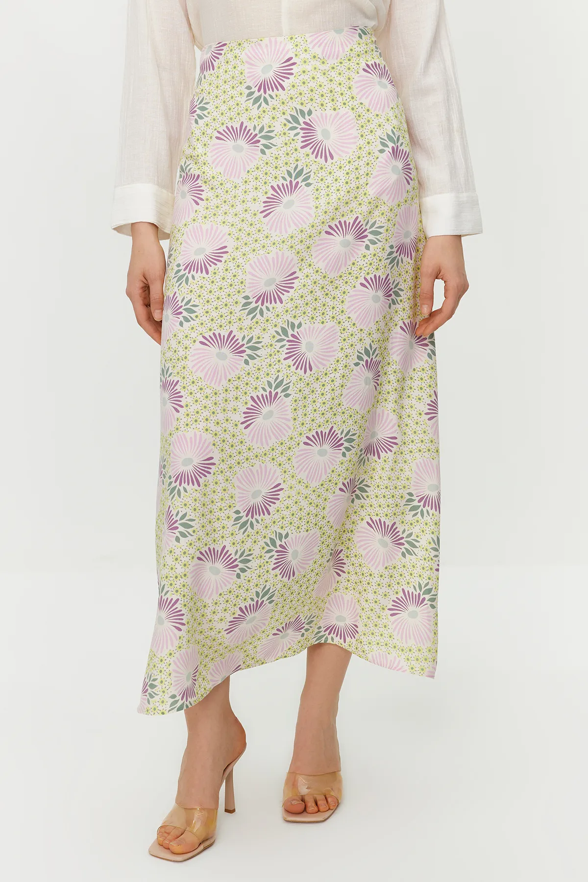 Trendyol Modest  A-Linien-Webrock mit Puderblumenmuster TCTSS22EE0006