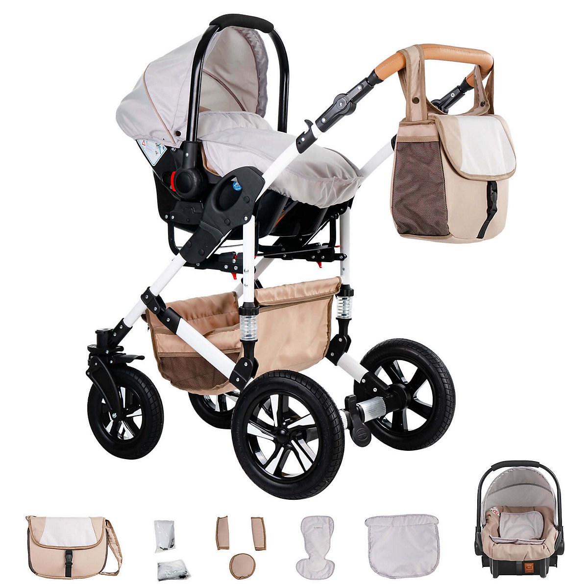 Hamburg | 3 in 1 Kombi Kinderwagen Komplettset | Luftreifen Kombikinderwagen
