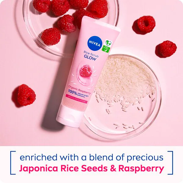 NIVEA Glow Rice bőrradír 75ml - Száraz és érzékeny bőrre