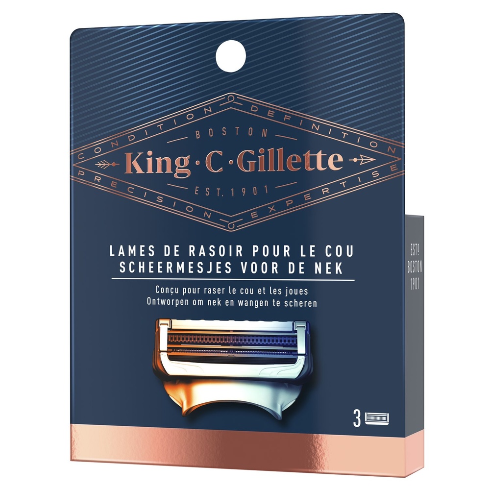 gillette King C. Gillette Lames De Rasoir Cou x3 Lames de Rasoir