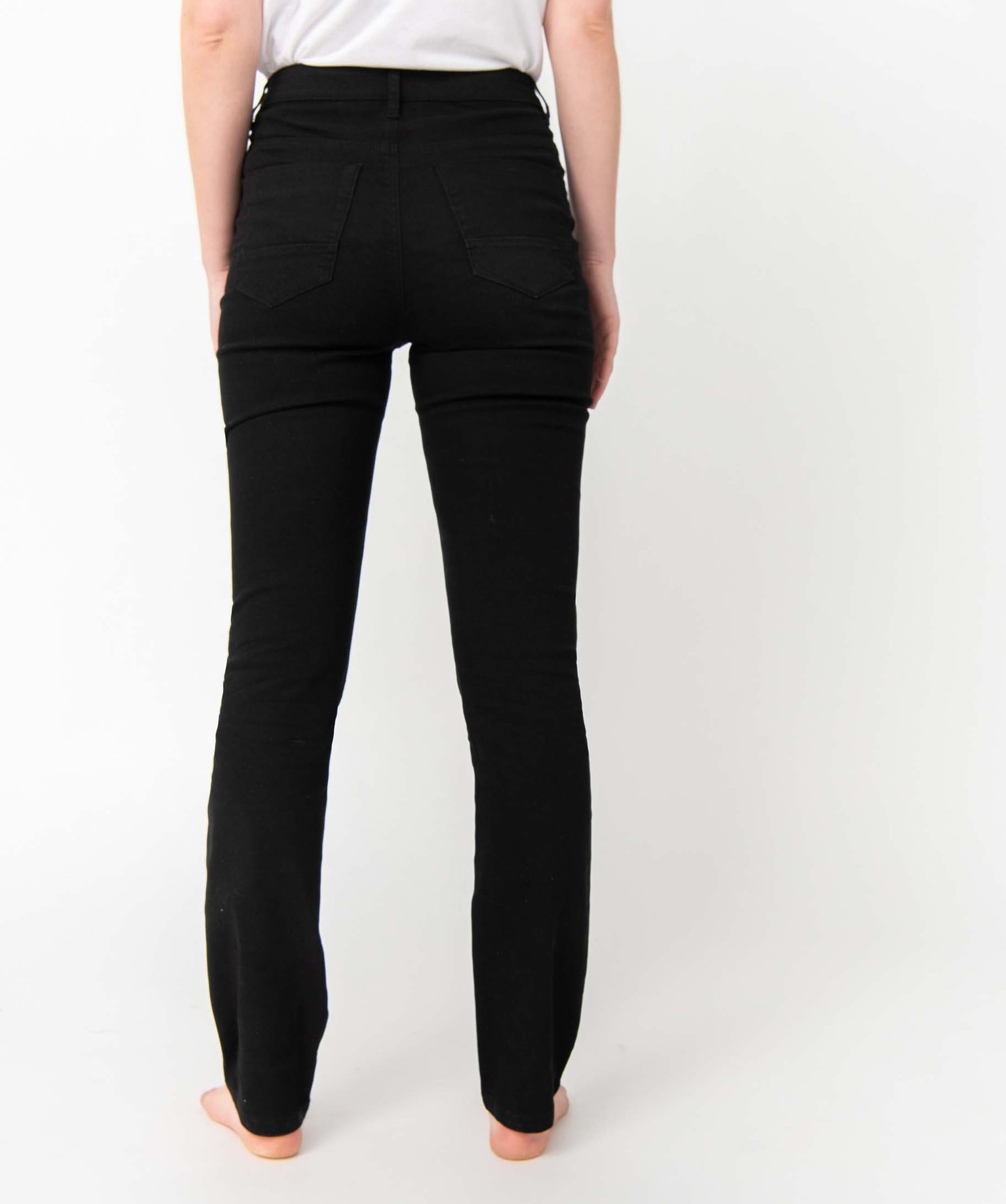 Pantalon femme coupe Regular taille normale noir | GEMO