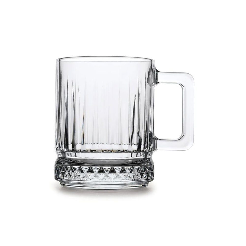 Pasabahce Gläser-Set 2er Elysia, Glas, Becher mit Quarzgriff Teeglas Set 2 Teilig 55432
