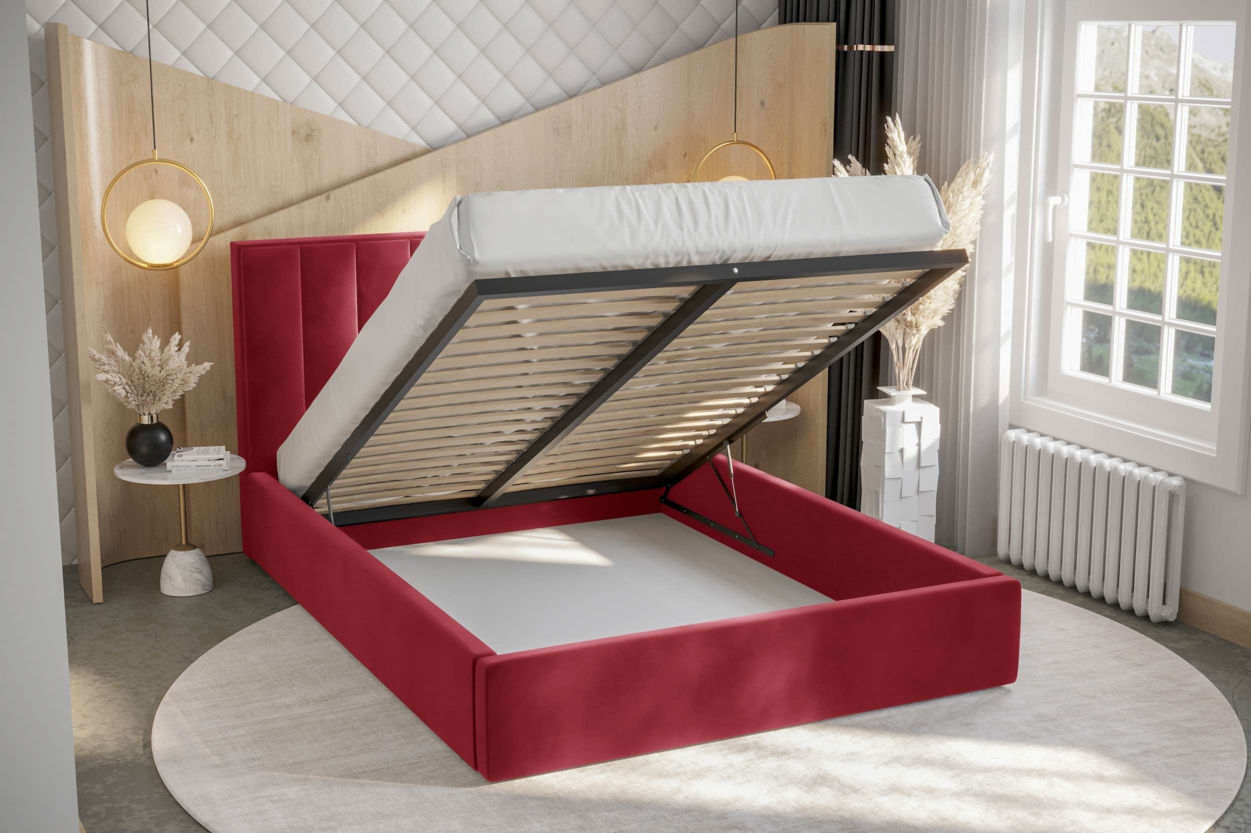 Stylefy Polsterbett Brandon (Schlafzimmerbett, Bett), 140/160/180 x 200 cm, Bettkasten, Kopfteil gepolstert