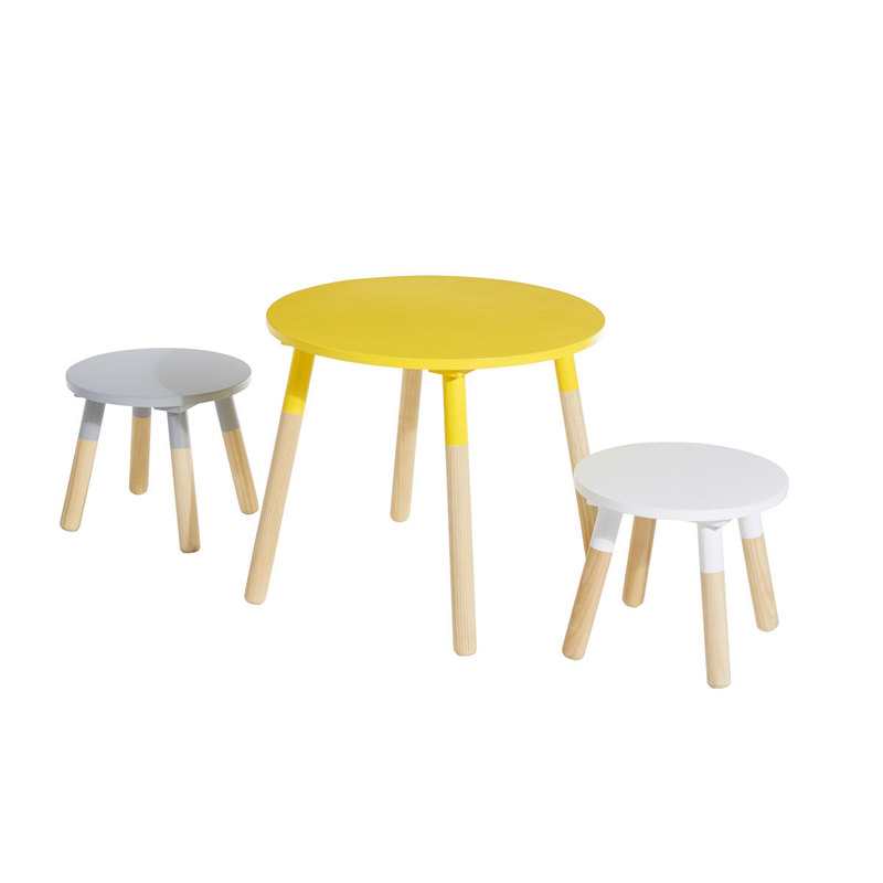Tabouret rond maternelle naturel gris Oxybul