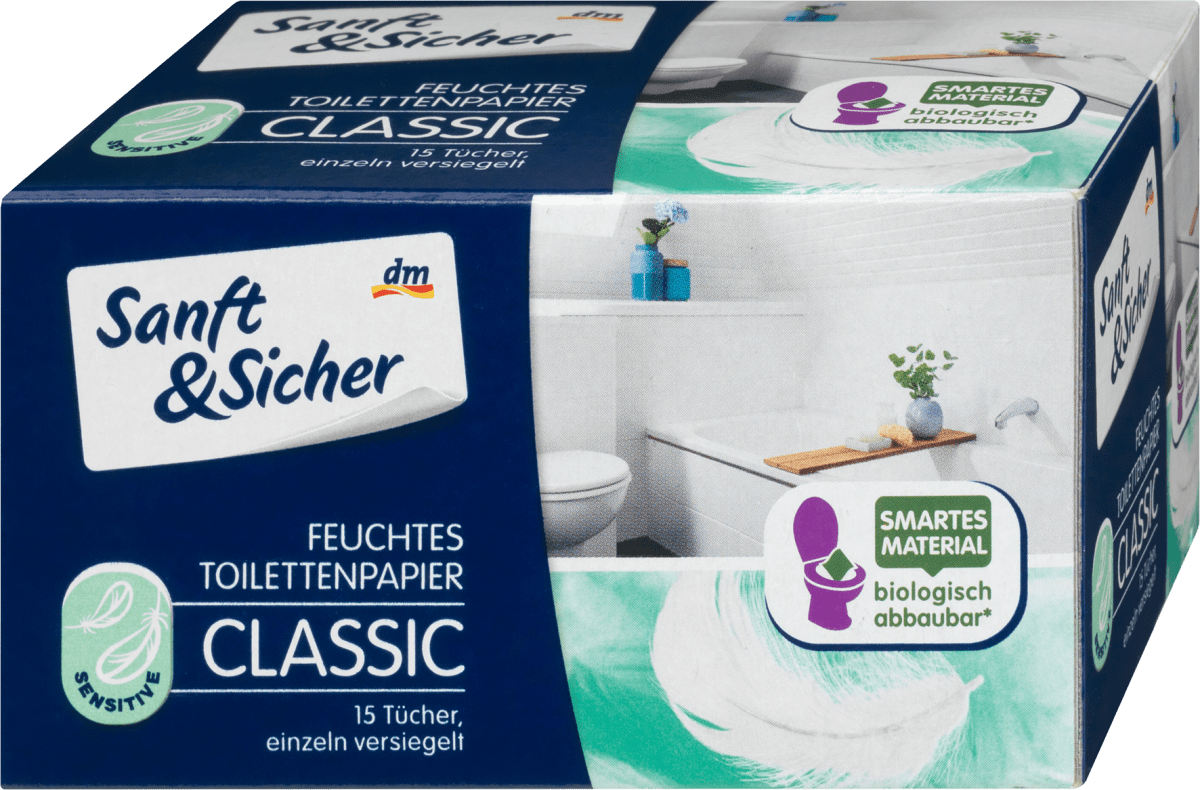 Feuchtes Toilettenpapier Classic Sensitive, 15 St