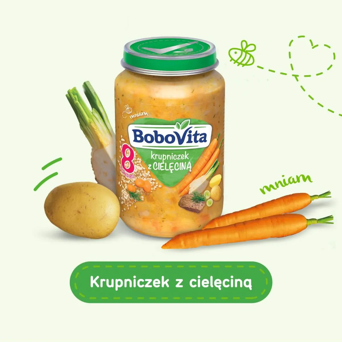 Bobovita bygsuppe med kalvekød