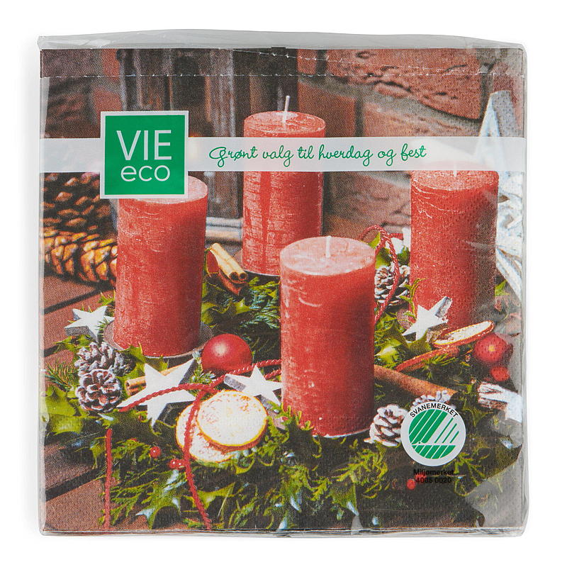 Vie Eco Servietter 20-pk 33x33 cm, julemotiv