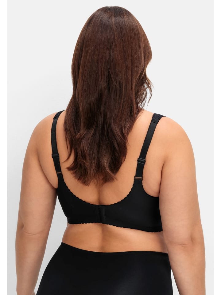 sheego BH ohne Bügel in schwarz günstig kaufen