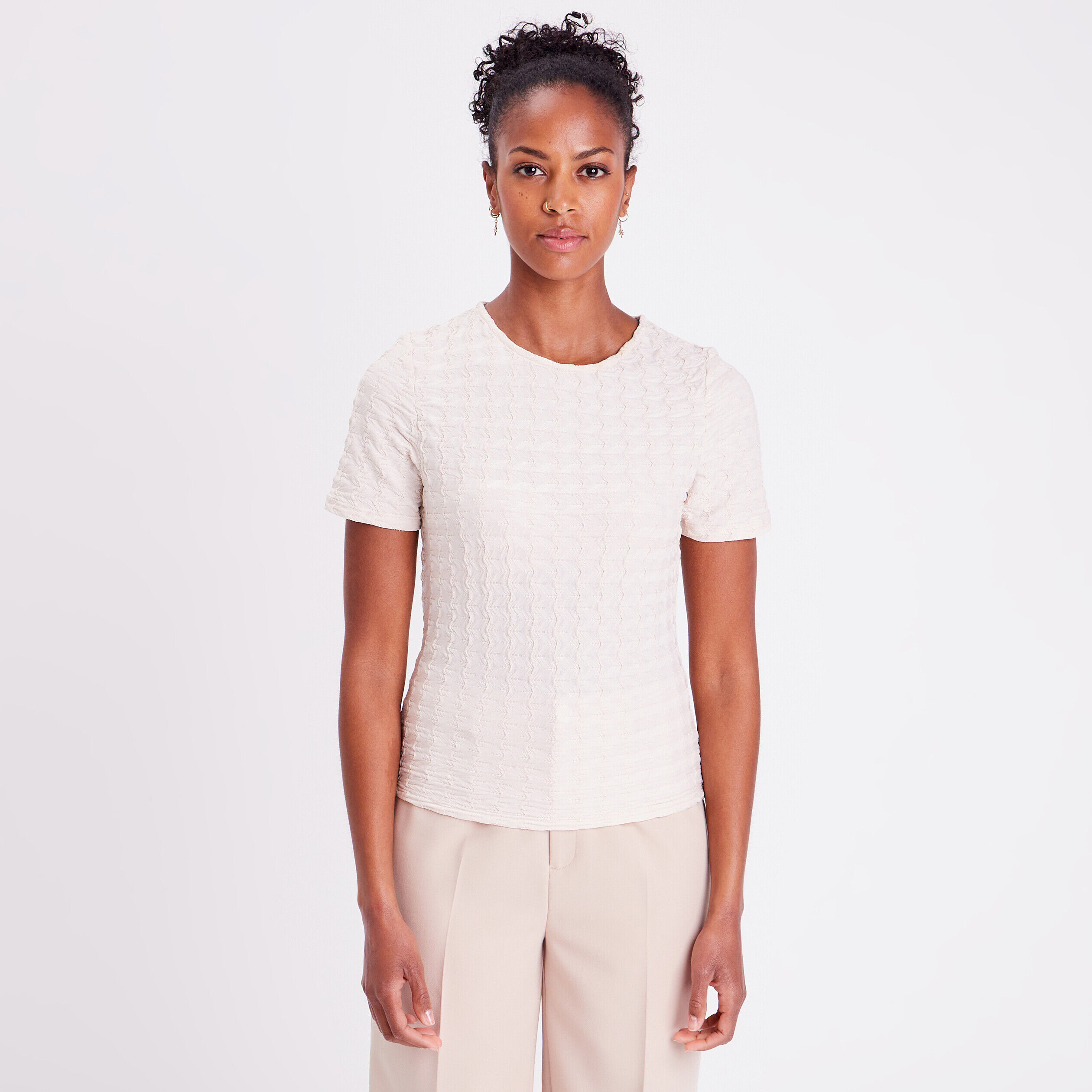 T-shirt manches courtes beige femme | Cache Cache