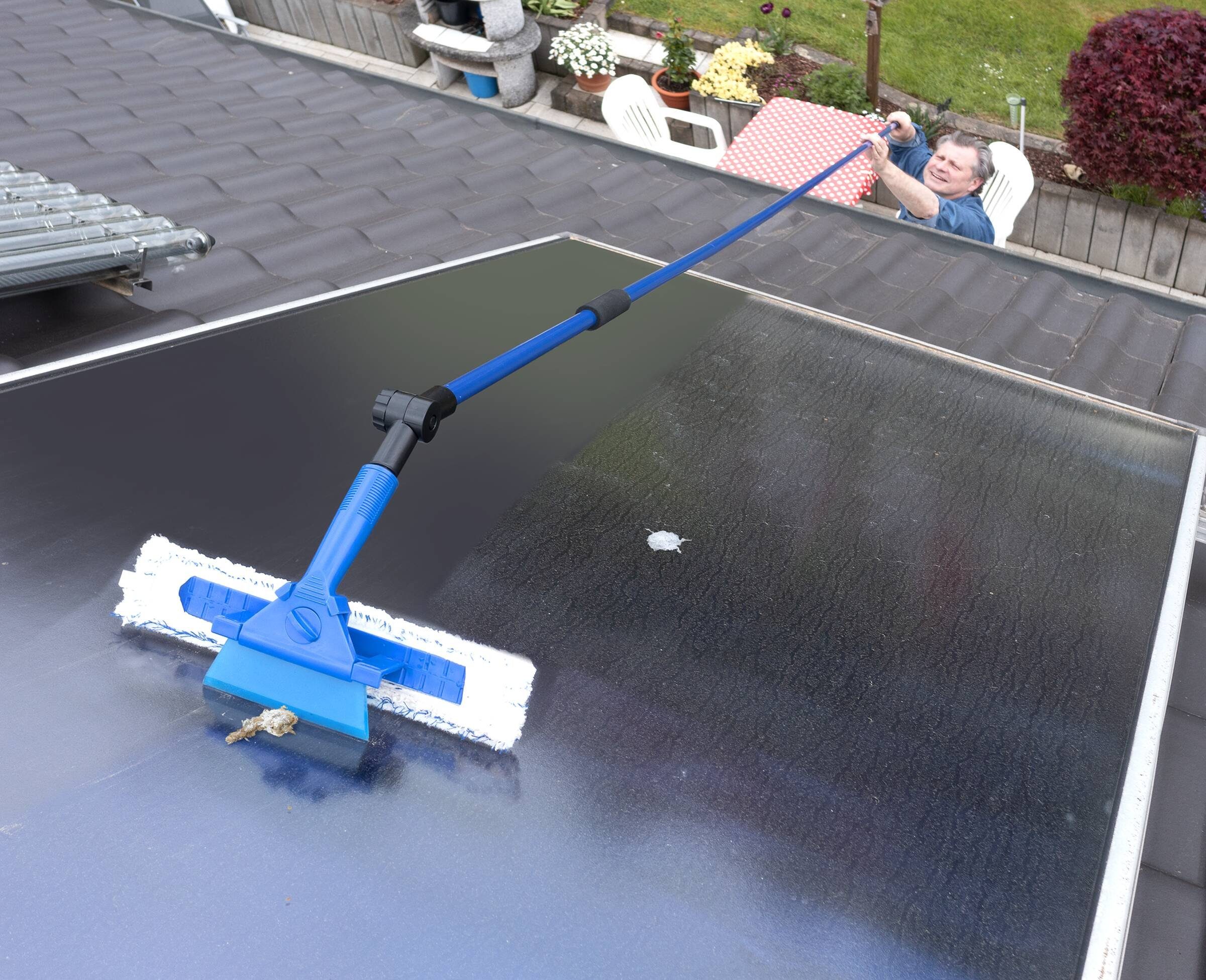 Westfalia Werkzeug Fenstersauger-Abziehlippen Teleskop-Fensterwischer, mit Schmutzkratzer, 3,88 m
