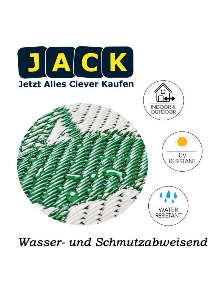 JACK Outdoor Teppich 120x180cm In- & Outdoor in Blatt Grün günstig kaufen 120x180cm