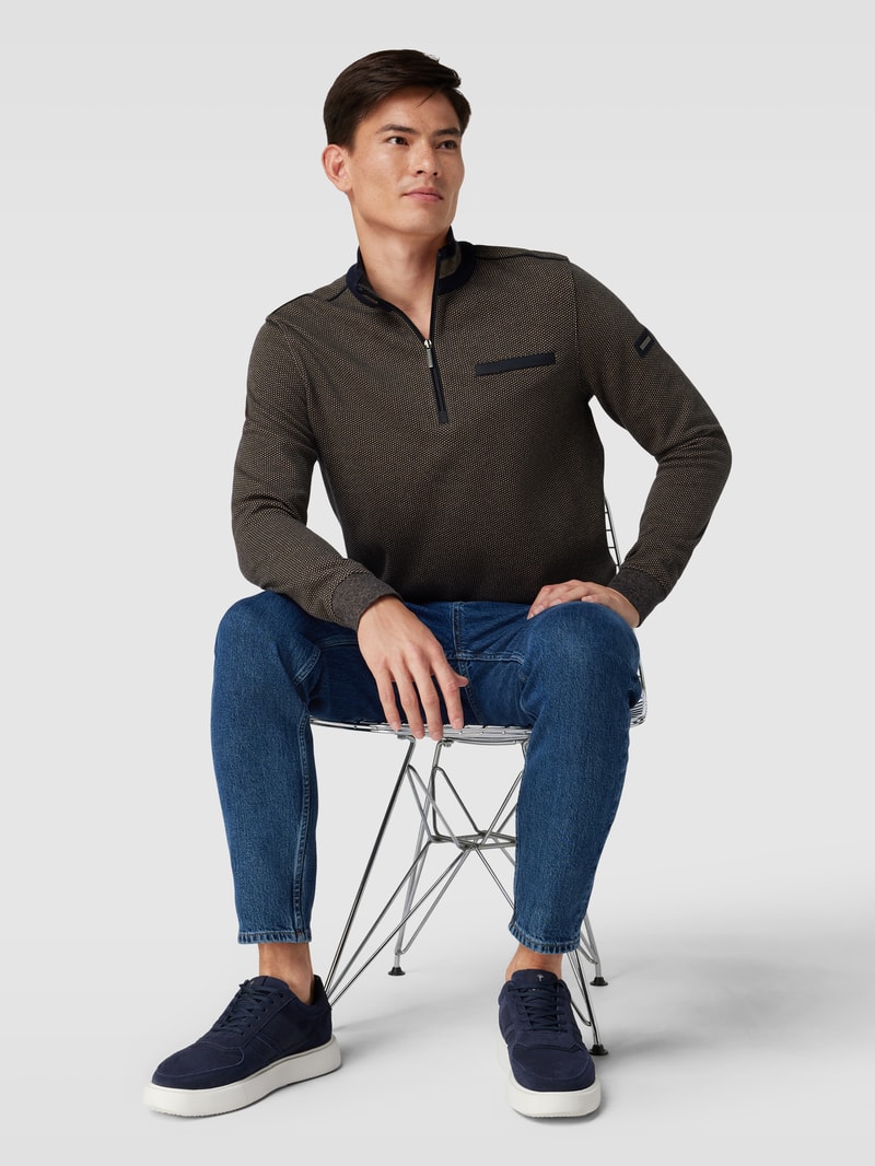 Sweatshirt mit Stehkragen in beige