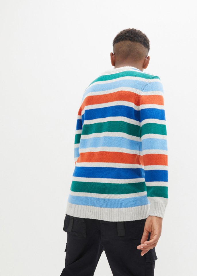 Jungen Strickpullover mit Streifen