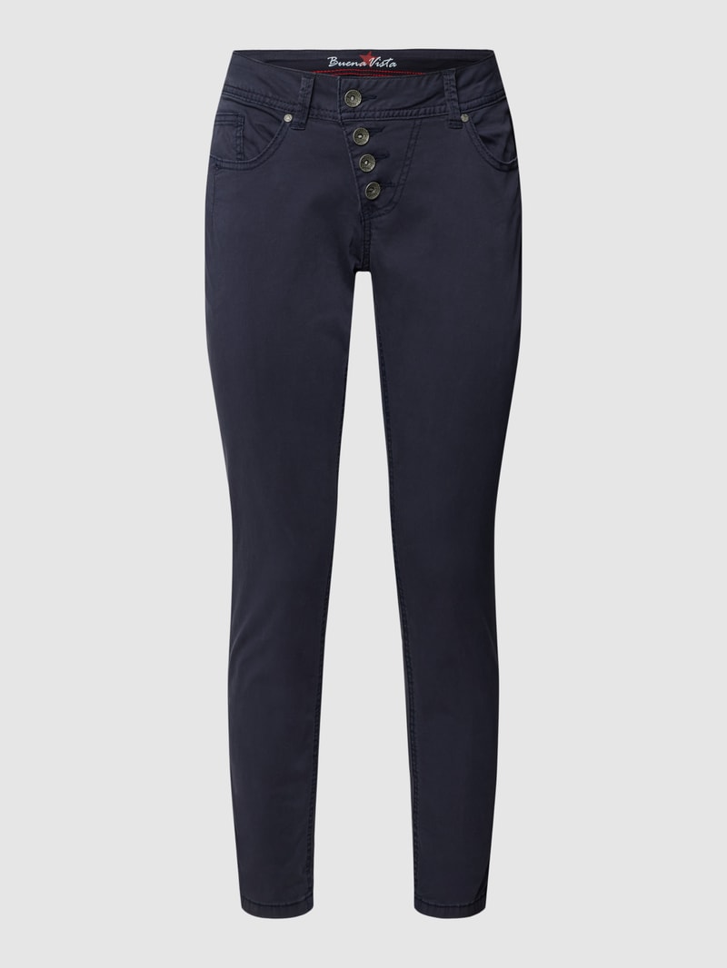 Hose mit Label-Detail Modell 'Malibu' in dunkelblau