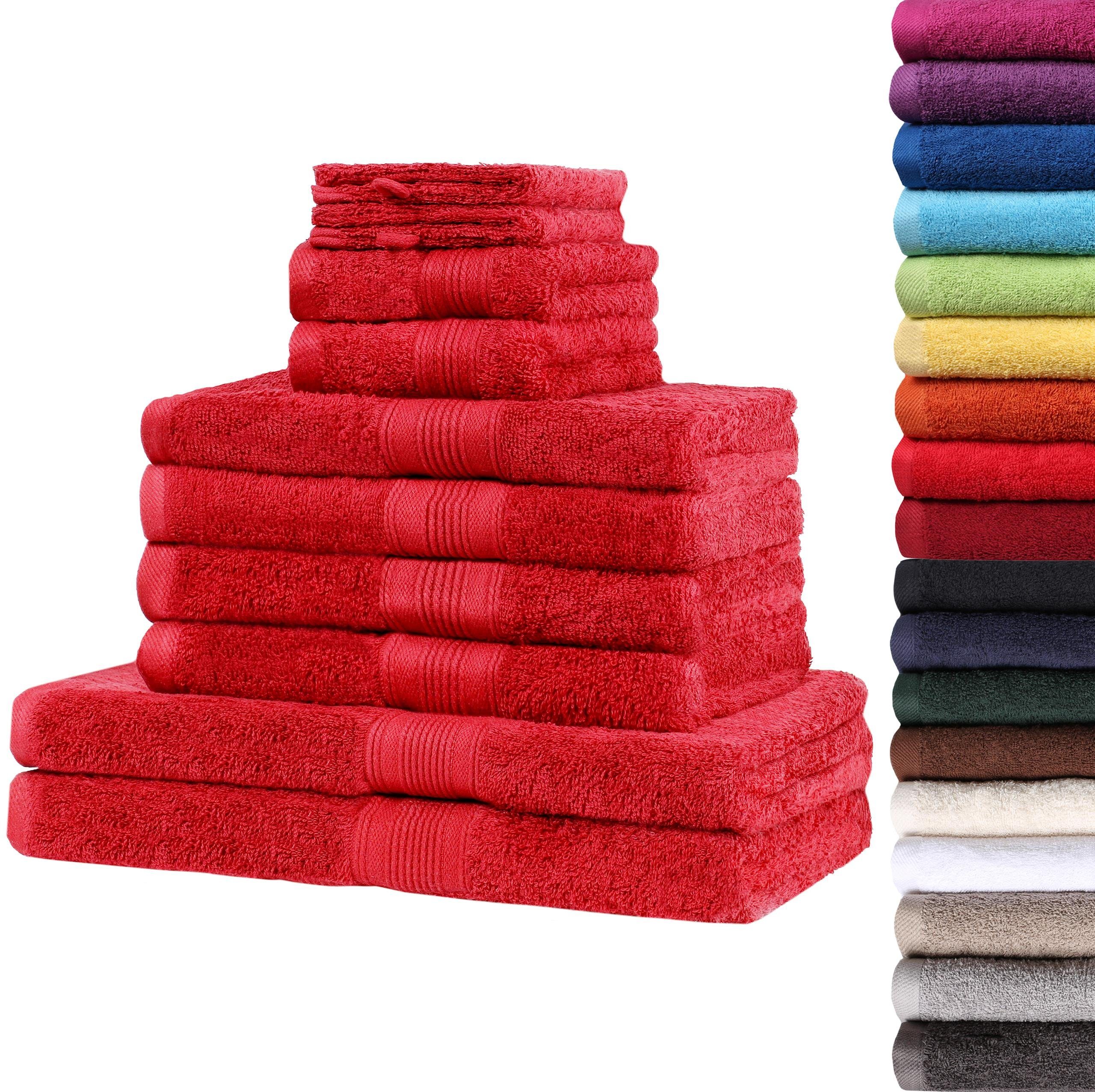 NatureMark Handtuch Set Handtuch-Set 10tlg. 500gsm, 100% Baumwolle, (10-tlg), 4X Handtücher, 2X Duschtücher, 2X Gästetücher, 2X Waschhandschuhe