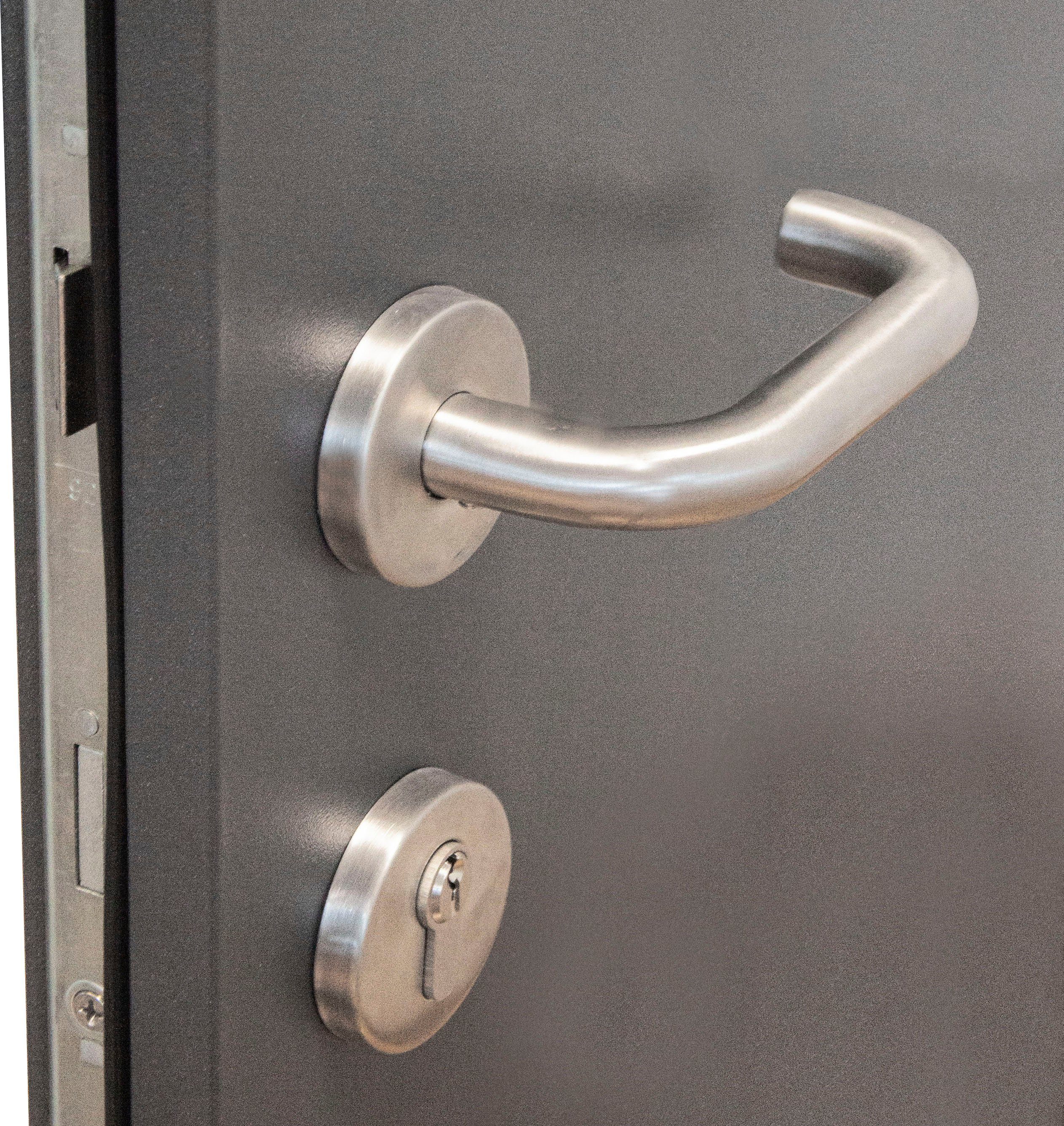 SplenDoor Haustür SPLIT Prime (Set), sehr gut wärmegedämmt und Stabil, mit 3-fach Verglasung, mit Türrahmen