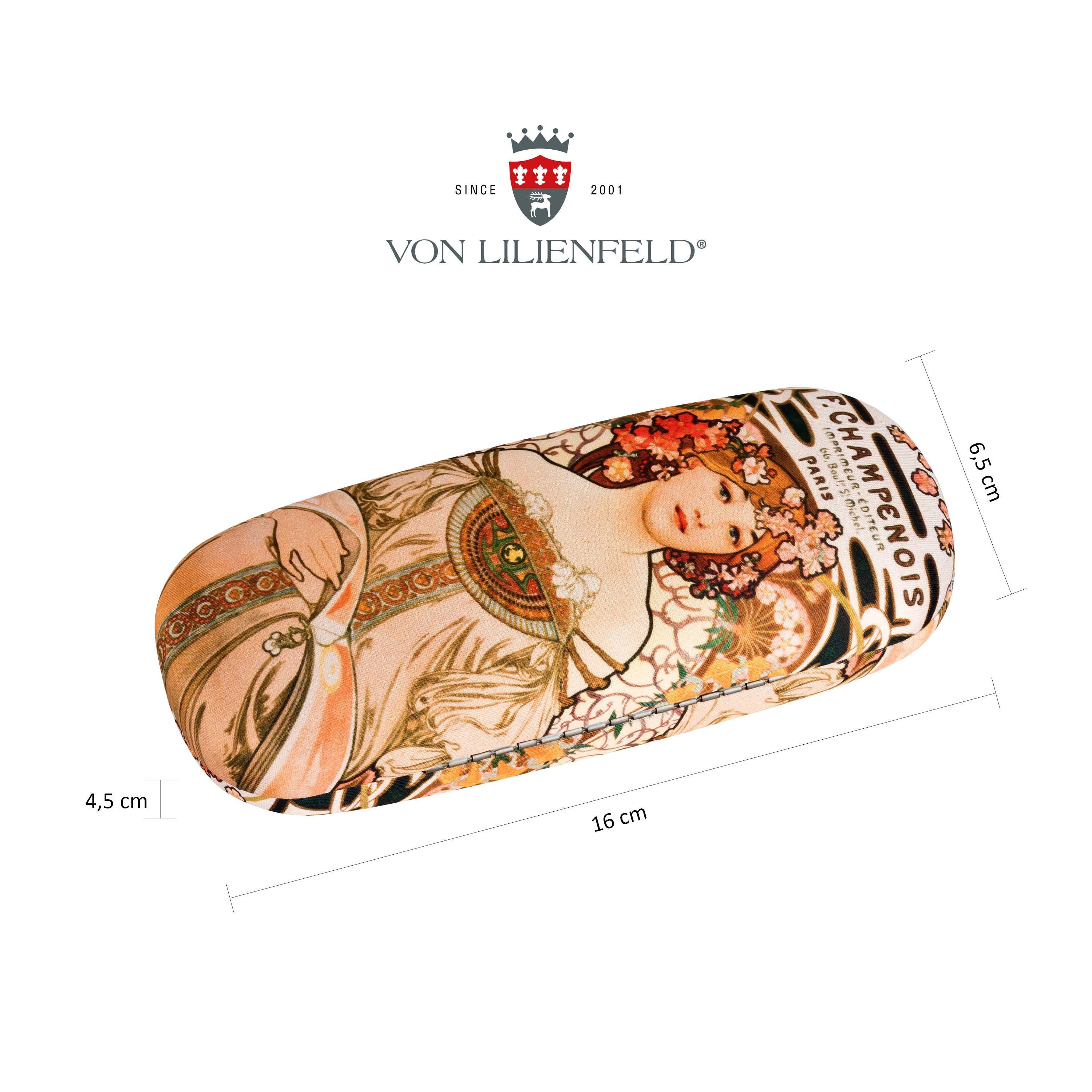 von Lilienfeld Brillenetui Brillenetui Alfons Maria Mucha : F. Champenois Kunst Motiv Brillenbox, stabiles mit Mikrofaser bezogenes Hardcase