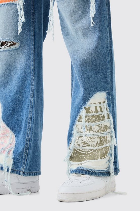 Tall lockere Schlagjeans mit Rissen