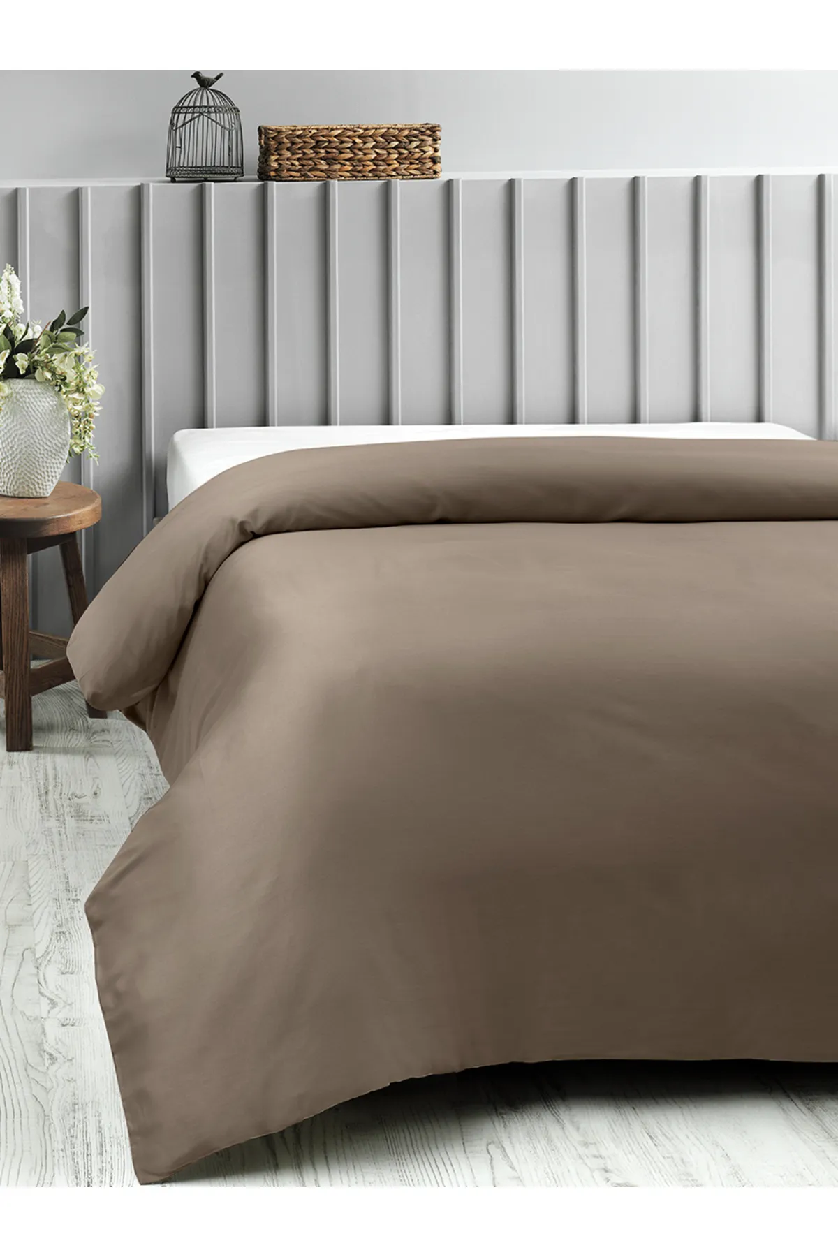 Karna Home  Klassisches Doppel-Bettbezug-Set aus Baumwollsatin