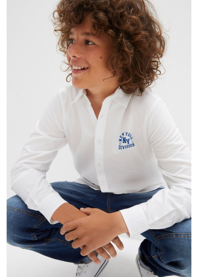 Jungen Oxford Hemd mit Druck