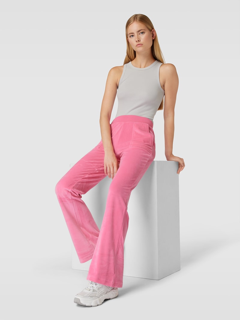 Sweatpants in Samt-Optik Modell 'VELVET' in fuchsia