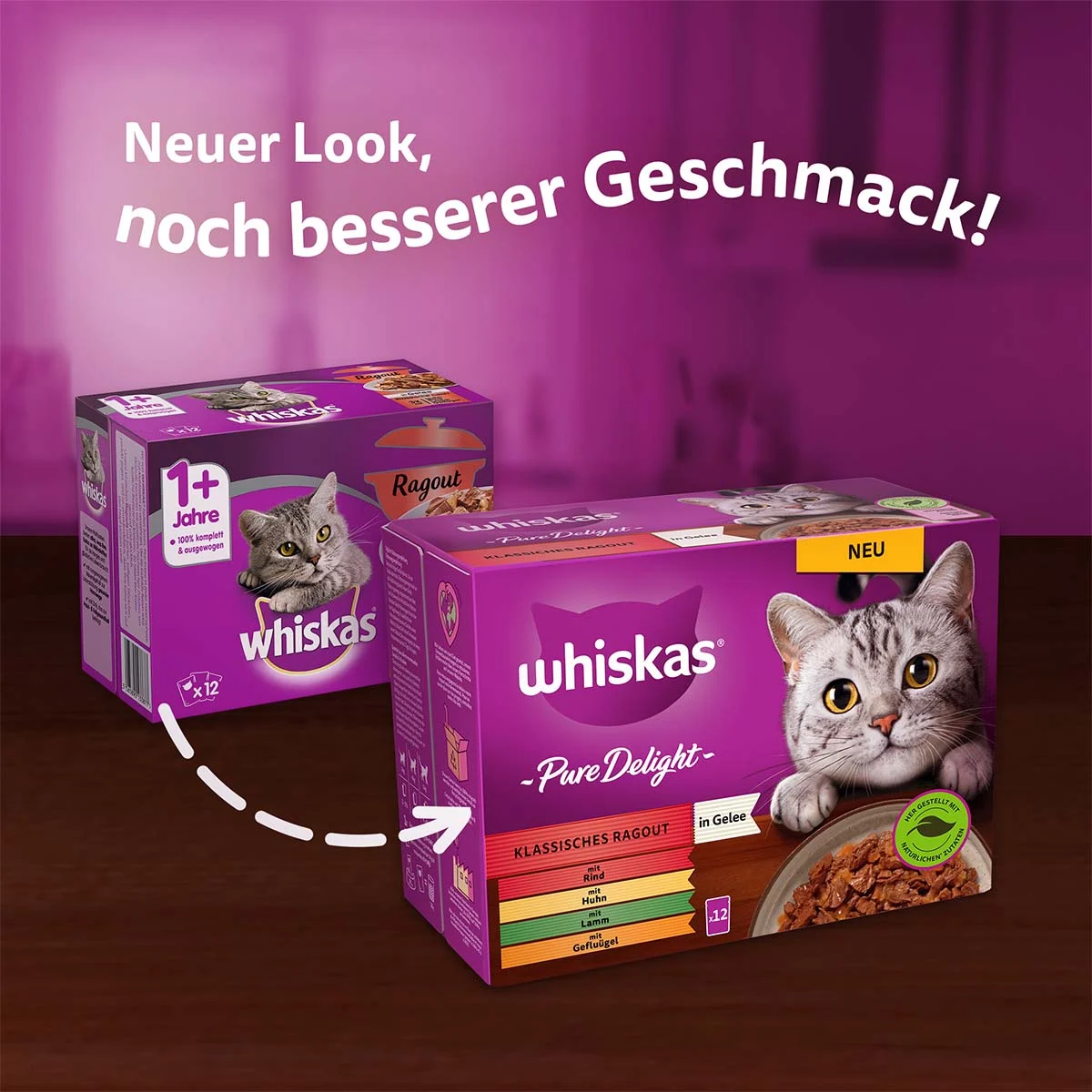 Whiskas Pure Delight Multipack Klassisches Ragout in Gelee 12x85g