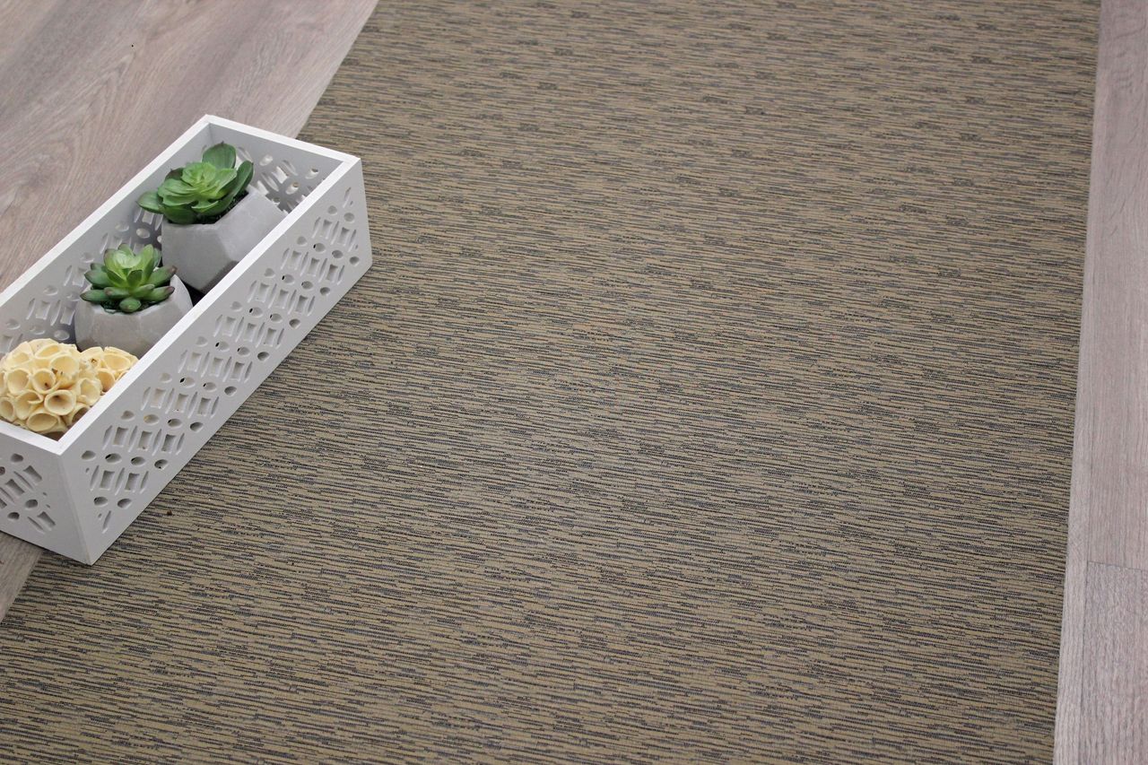 Schütte Peyer Syntex Mira Jacquard Teppich Uni Farbe Taupe 65 x 180 cm