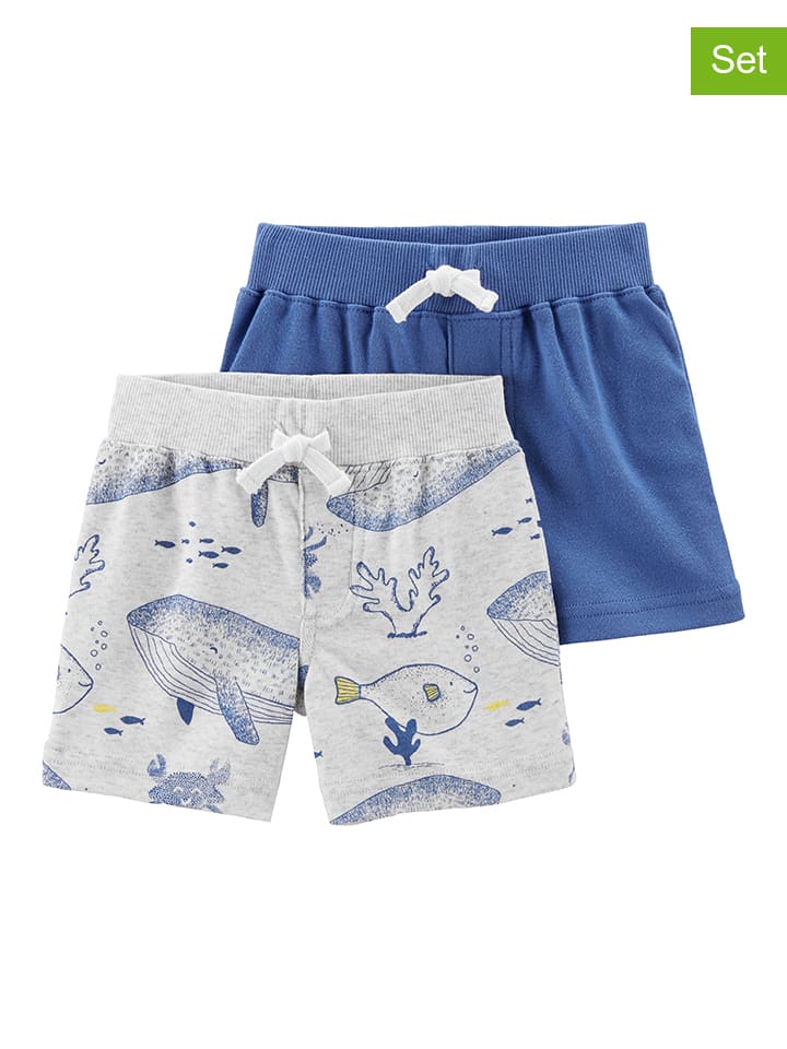 carter's 2er-Set: Sweatshorts in Grau/ Blau günstig kaufen 50/56