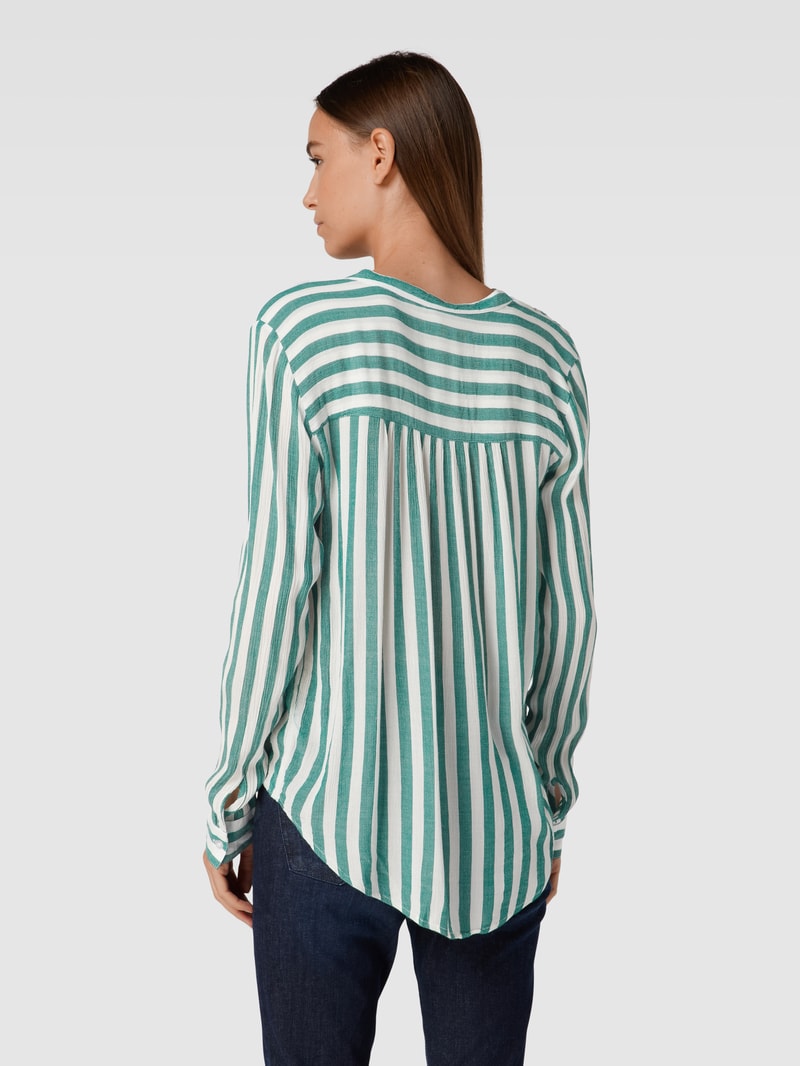 Blusenshirt mit Streifenmuster in dunkelgrün